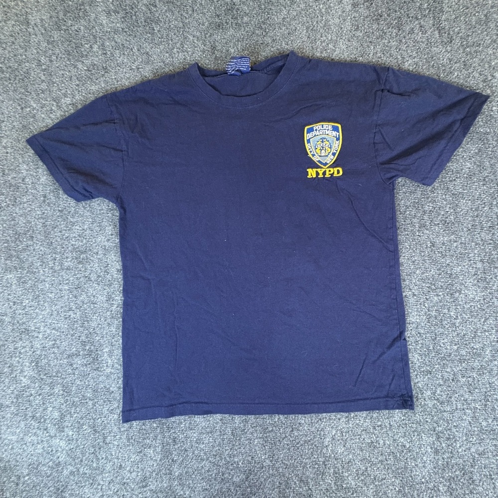 Vtg 2006 NYPD T Shirt Mens Navy Officially Licensed Police Dept Embroidered READ